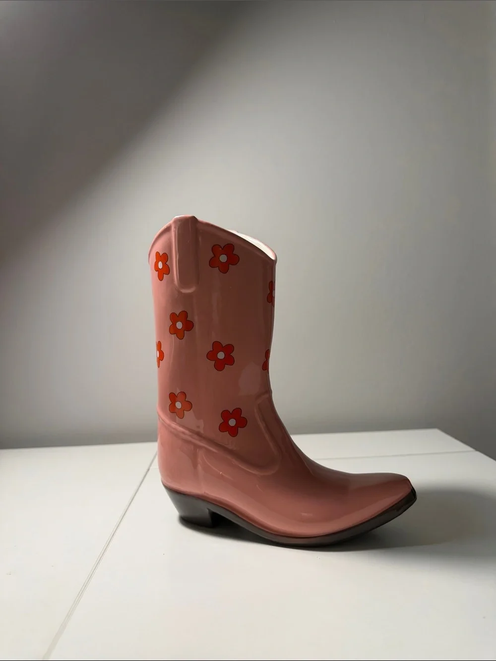 Cowgirl boot vase